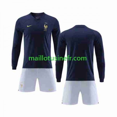 Maillot de Foot France Domicile Coupe du monde 2022 Manches Longues - Enfant Maillot de Foot France Domicile Coupe du monde 2022 Manches Longues - Enfant
